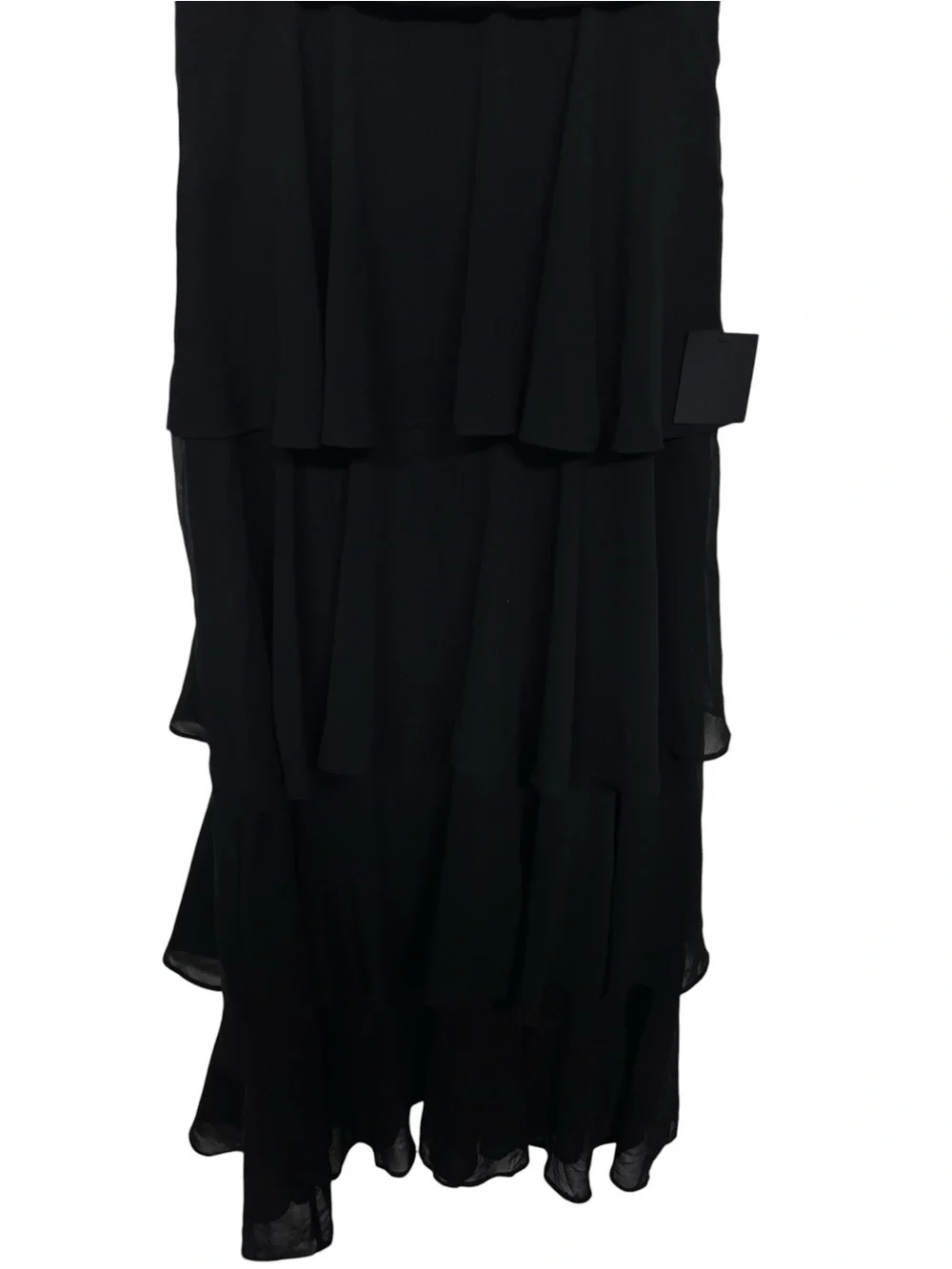 New Lulus Amazing Evening Black Tiered V-Neck Evening Maxi Dress - Picture 4 of 6